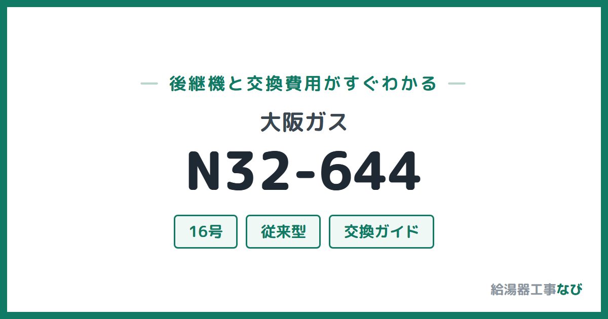 大阪ガス N32-644の後継機と交換費用ガイド