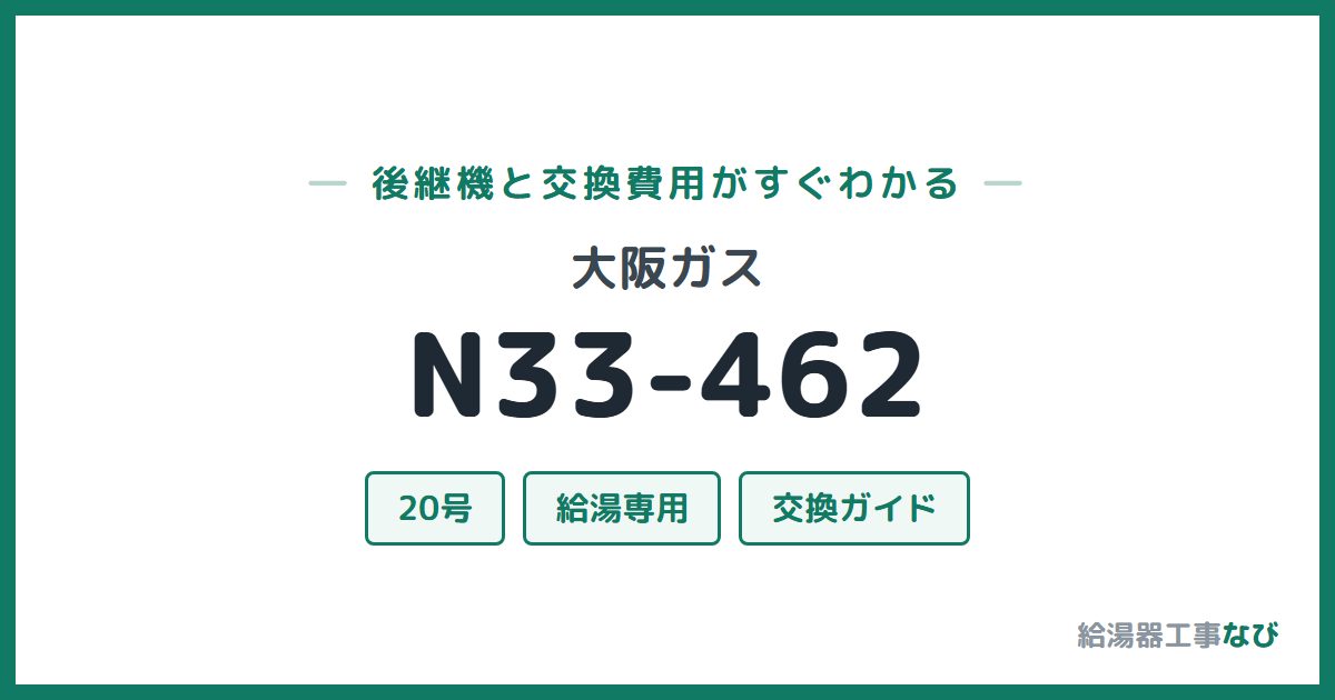 大阪ガス N33-462の後継機と交換費用ガイド