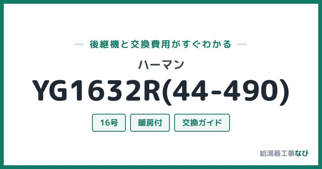 ハーマン YG1632R(44-490)の後継機と交換費用ガイド