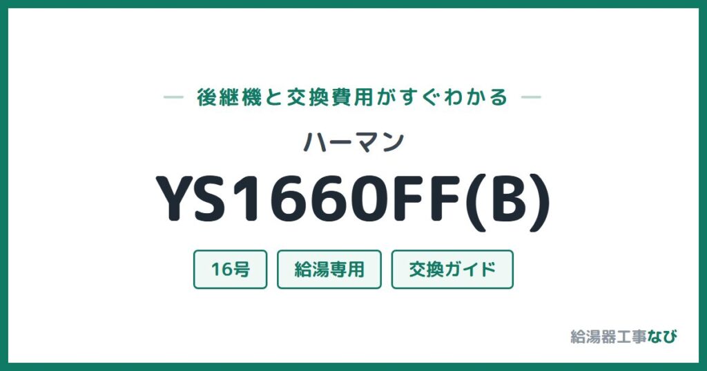 ハーマン YS1660FF(B)の後継機と交換費用ガイド
